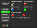 Image of the sandbox mode. It shows the customization options for the tower