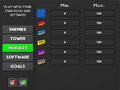 Image of the sandbox mode. It shows the customization options for module limitations